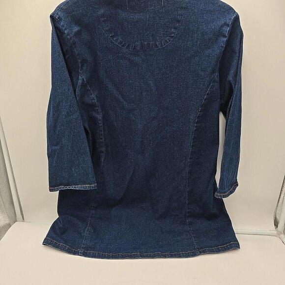 Suzanne Somers Collection Embroidered Floral Rhinestone Jean Jacket Size M - Picture 4 of 12